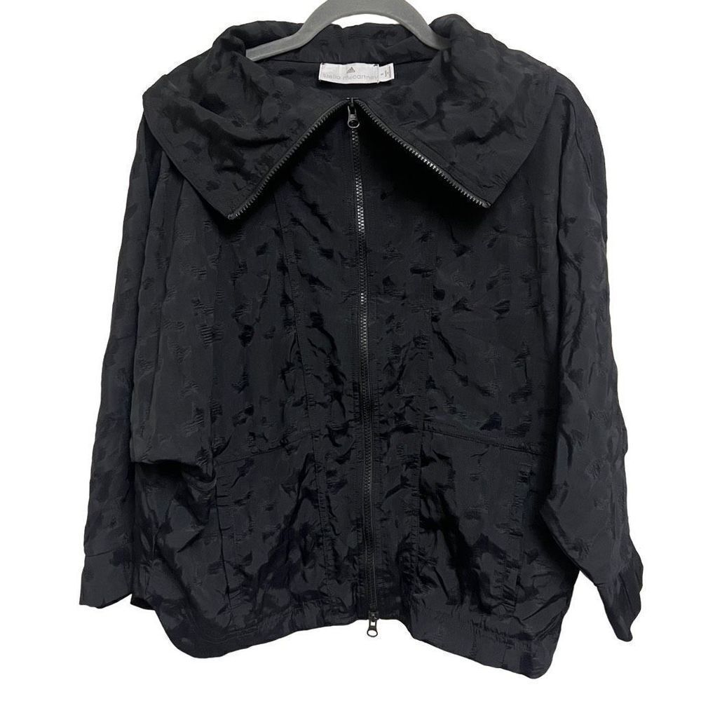 Adidas By Stella McCartney Black Zip-Up Windbreaker Jacket Size  Small